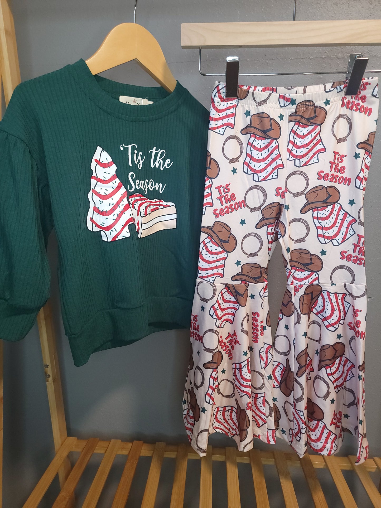 'Tis the Season Bell Bottoms Outfit | Girls Holiday Christmas Outfit
