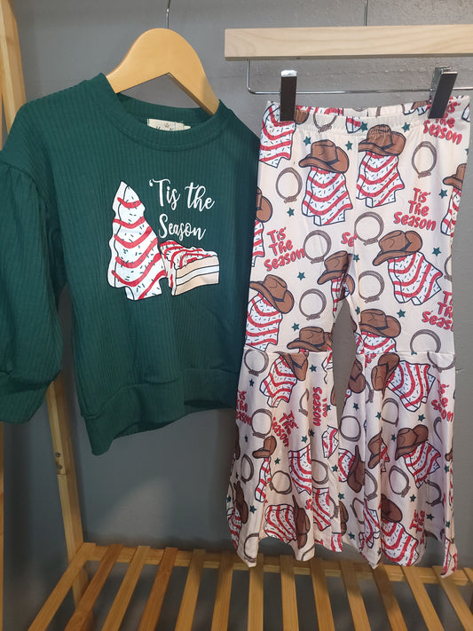 'Tis the Season Bell Bottoms Outfit | Girls Holiday Christmas Outfit