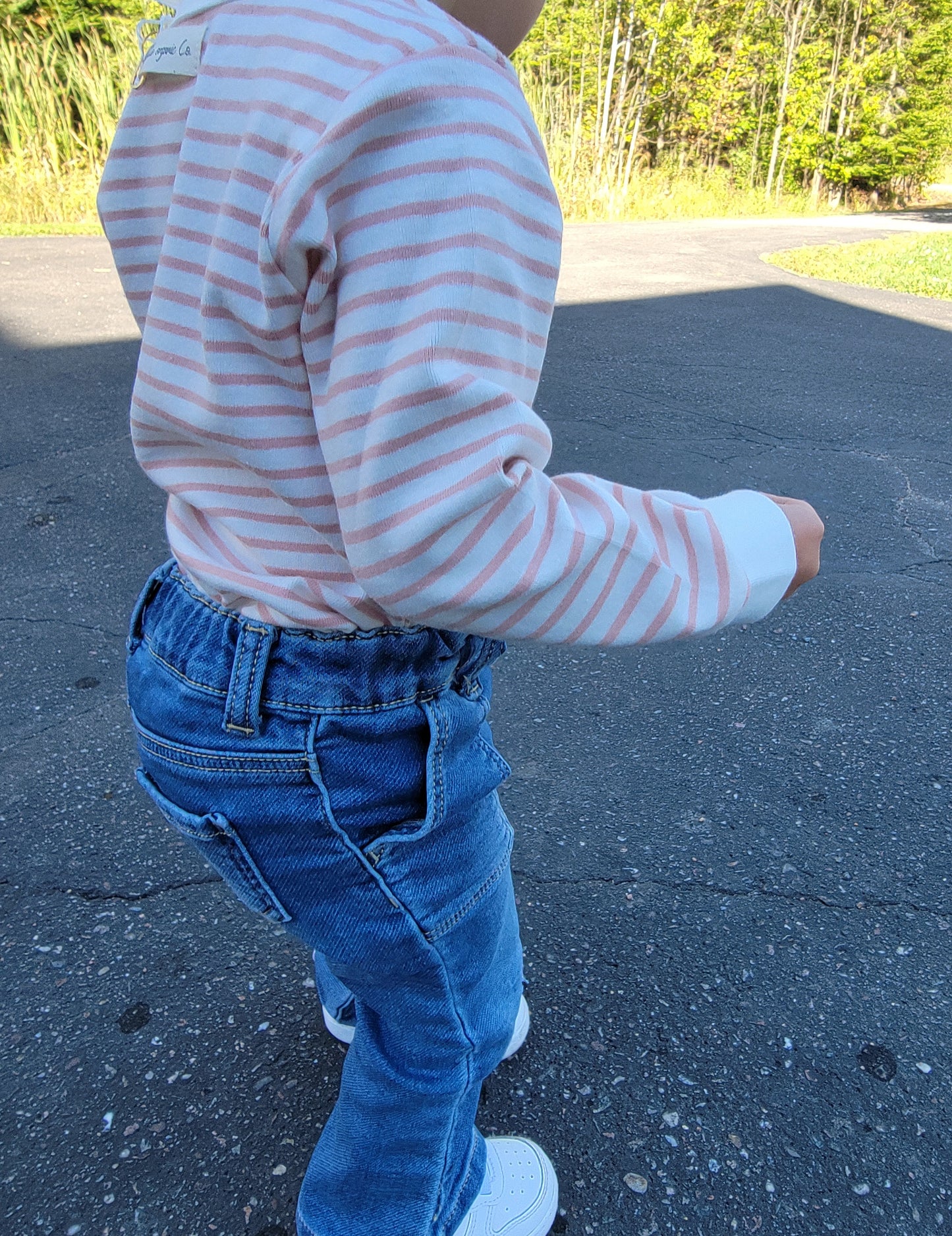 Organic Bubble Gum Pink Striped Long Sleeve Baby Onesie – Soft & Cozy