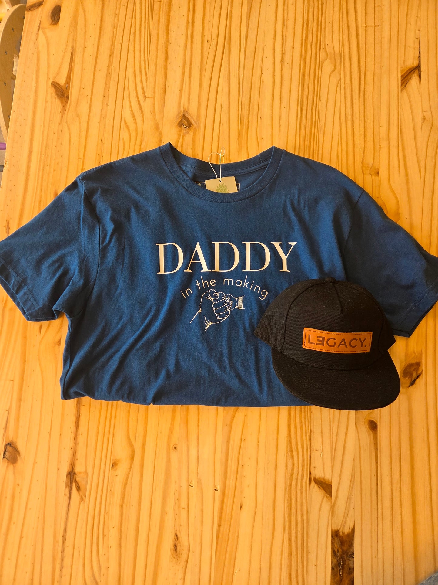 Daddy in the Making Gift Set – Fatherhood Tee & Kids Legacy Hat Bundle