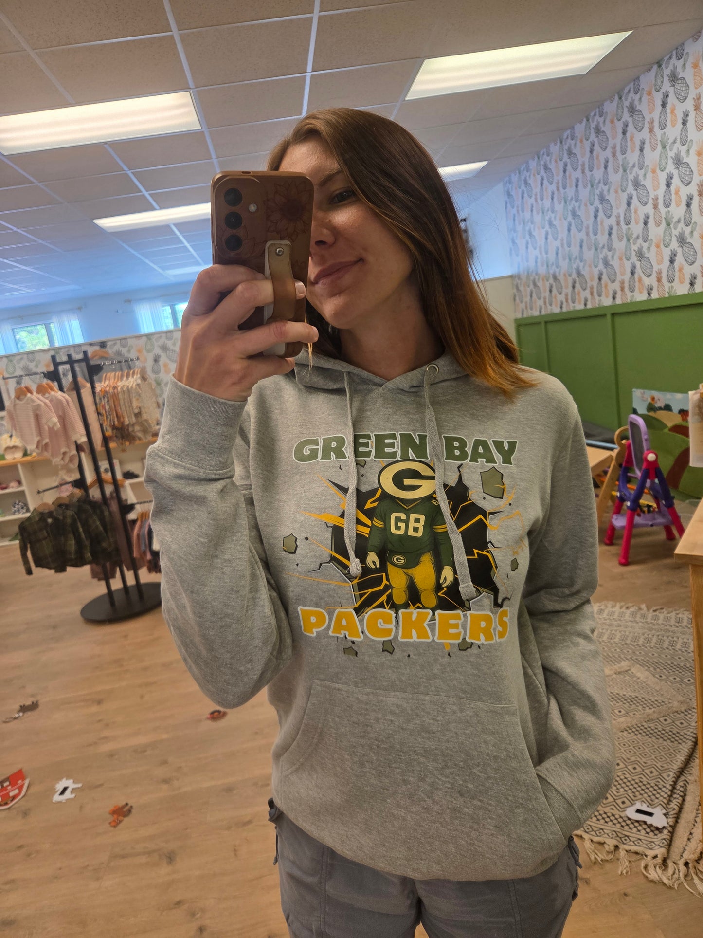 Green Bay Football Hoodie | Oxford Gray