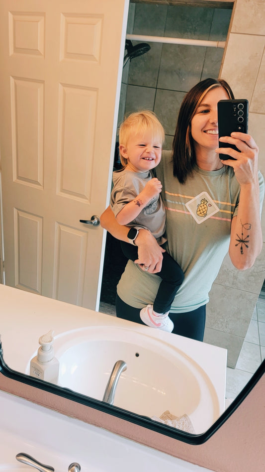 Pineapple Stripe Tee – Infertility Awareness Shirt in Seagreen