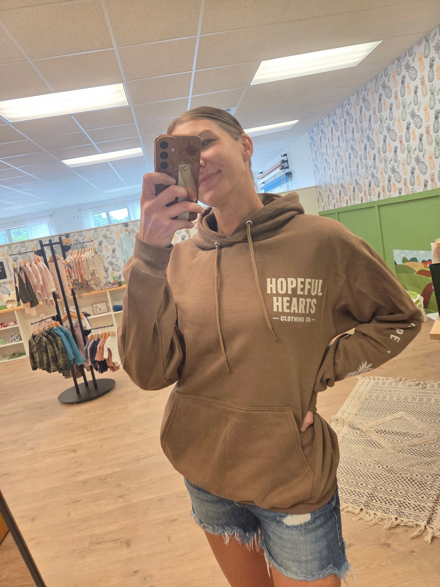 Hopeful Hearts Pineapple Hoodie | Brown Infertility Awareness Sweatshirt