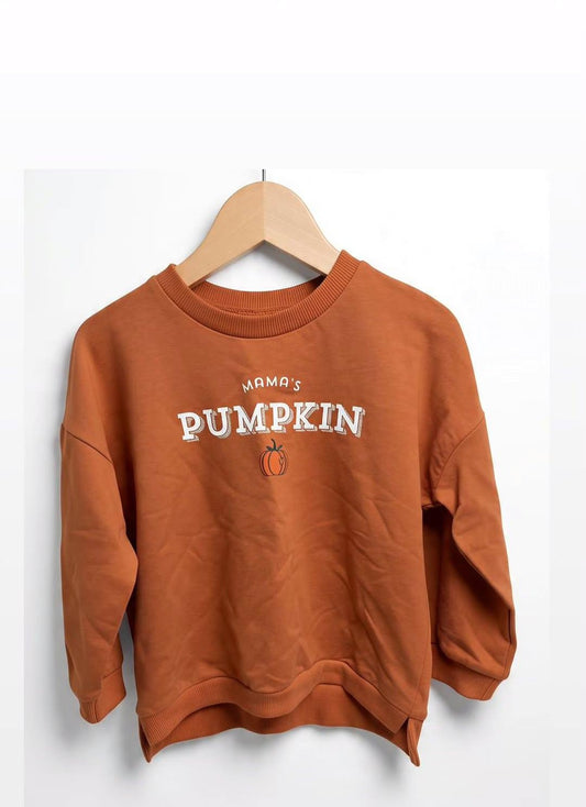 Mamas Kürbis-Crewneck – Orangefarbenes gemütliches Herbst-Sweatshirt