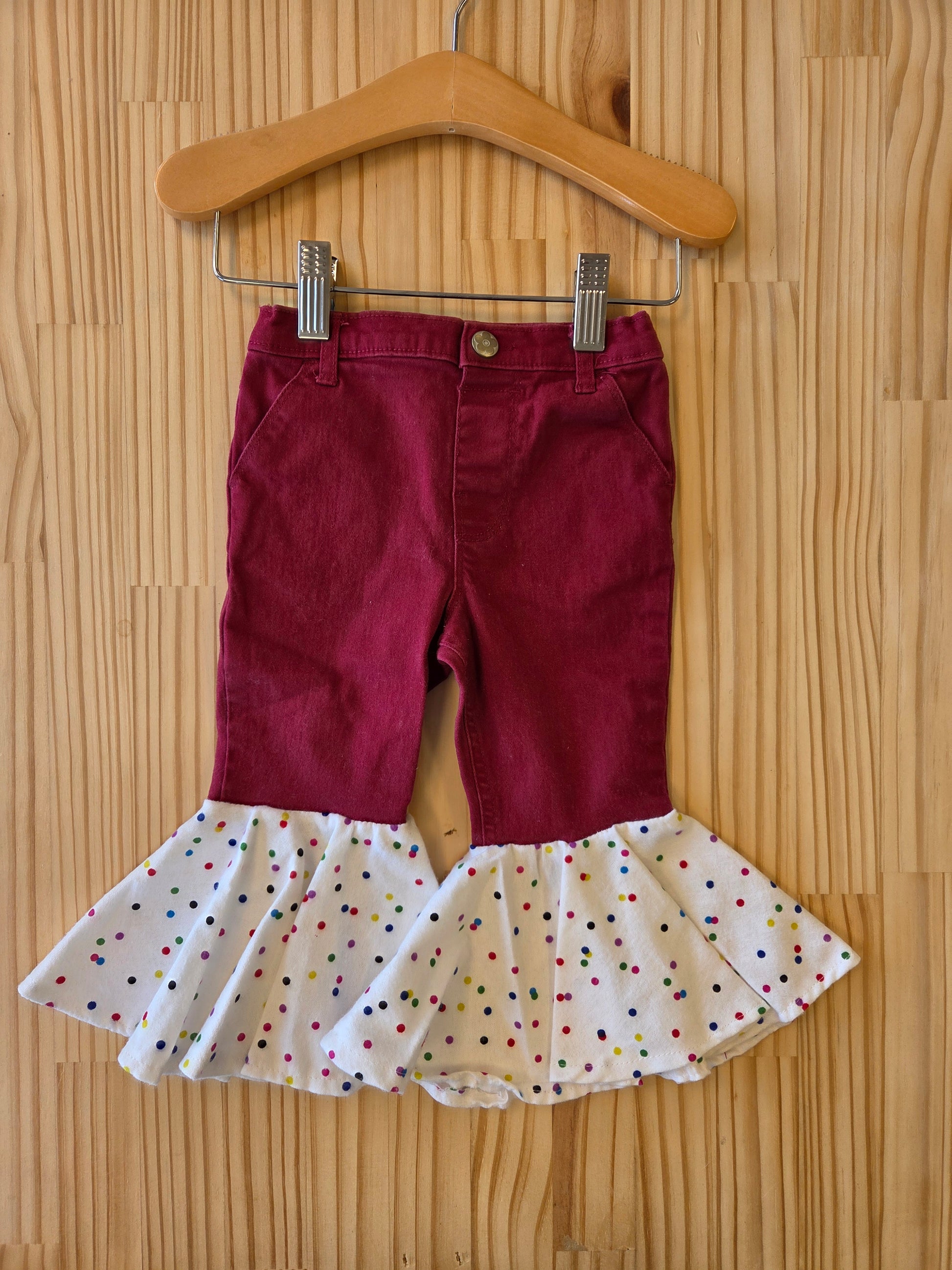 Vintage-inspired baby flare pants in 12M size